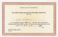 Neuromuscular Therapy 3 certificate